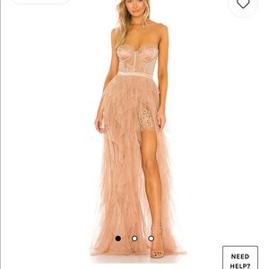 A Line High Low Sweetheart Tulle with Lace dress